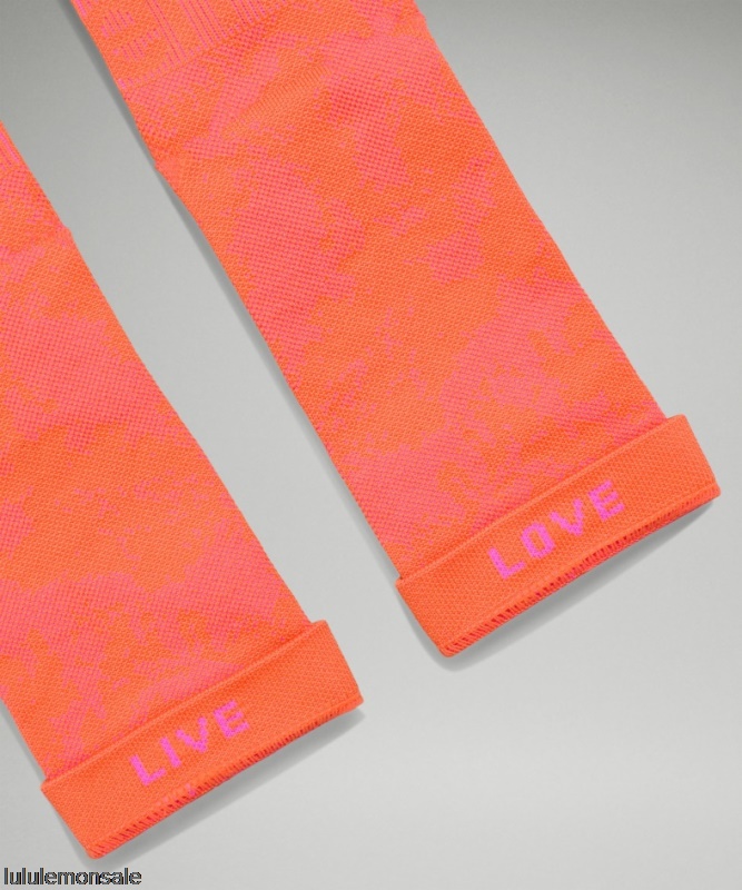 Lululemon Damen DELULU425 | Blaze Orange Power Stride Crew Socke Ed Curtis
